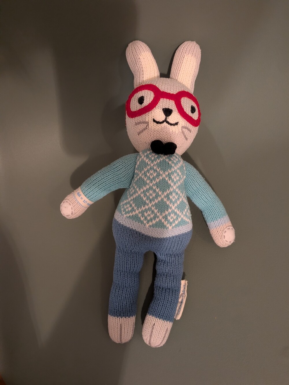 Benedict the Bunny hand-knit doll by cuddle+kind